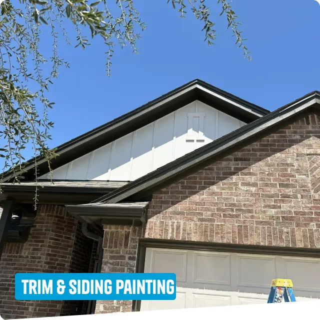 Trim and siding painting project in Austin